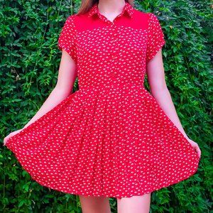 Bold, vintage-inspired, collared dress.